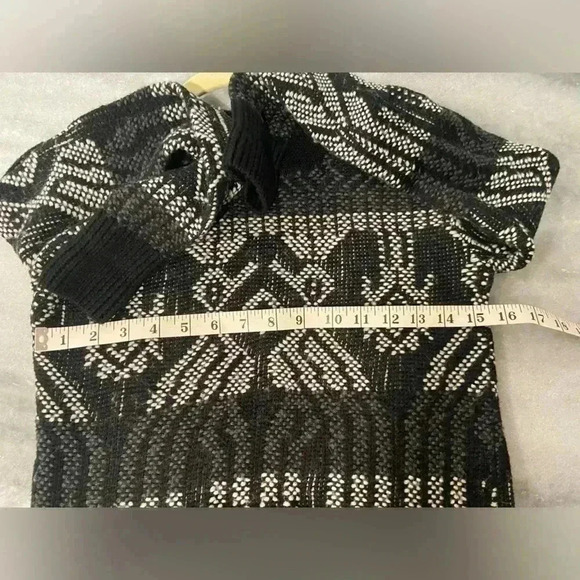 J. Crew Women Black Mixed Stitch Blanket Sweater Soft Cotton Wool Blend Size XXS - Picture 8 of 8